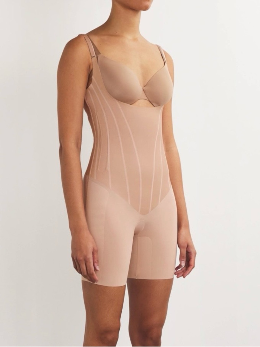 Spanx SPANXsculpt TotalContour Open Bust Mid Thigh Bodysuit